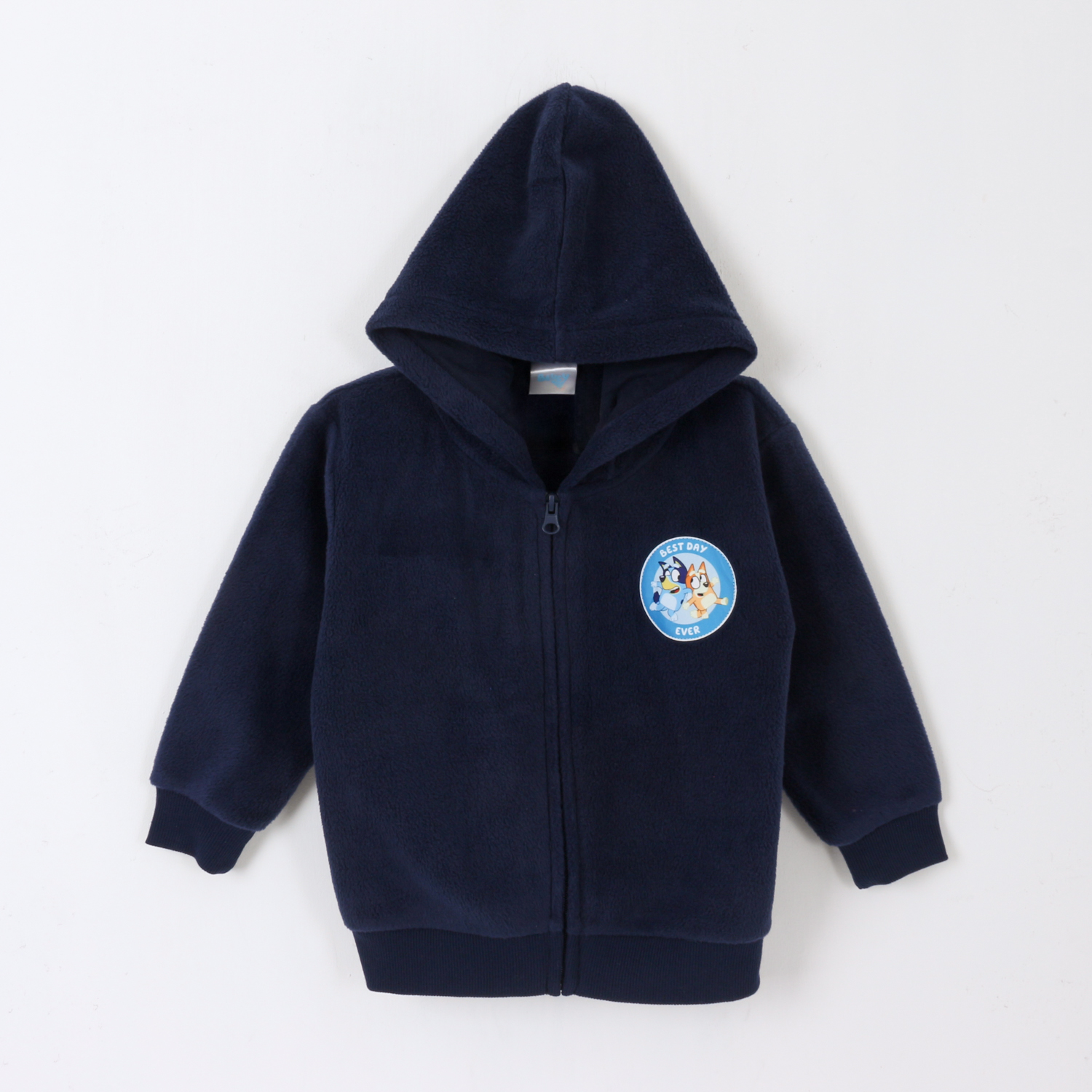 POLAR ESCOLAR CON GORRO NIÑO LOGO AZUL MARINO BLUEY - 1