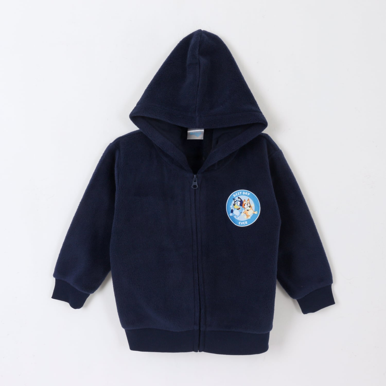 POLAR ESCOLAR CON GORRO NIÑO LOGO AZUL MARINO BLUEY - 1