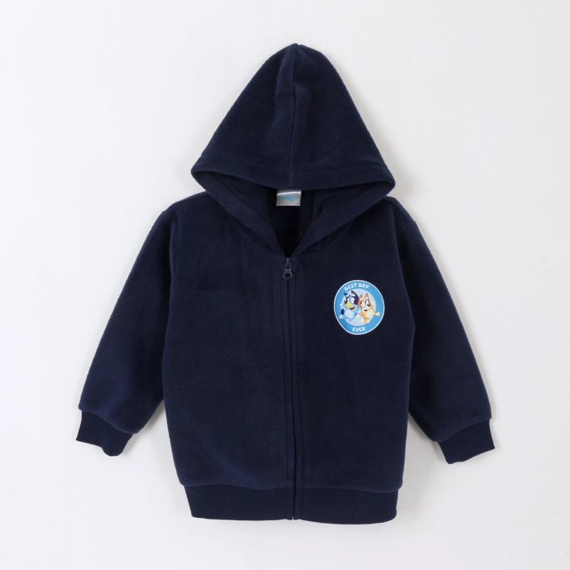 POLAR ESCOLAR CON GORRO NIÑO LOGO AZUL MARINO BLUEY - 1