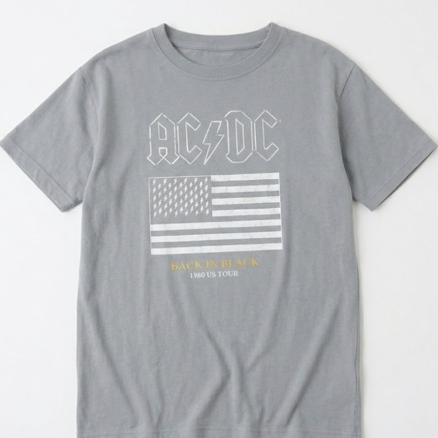 POLERA MANGA CORTA MUJER BANDERA GRIS ACDC - 2