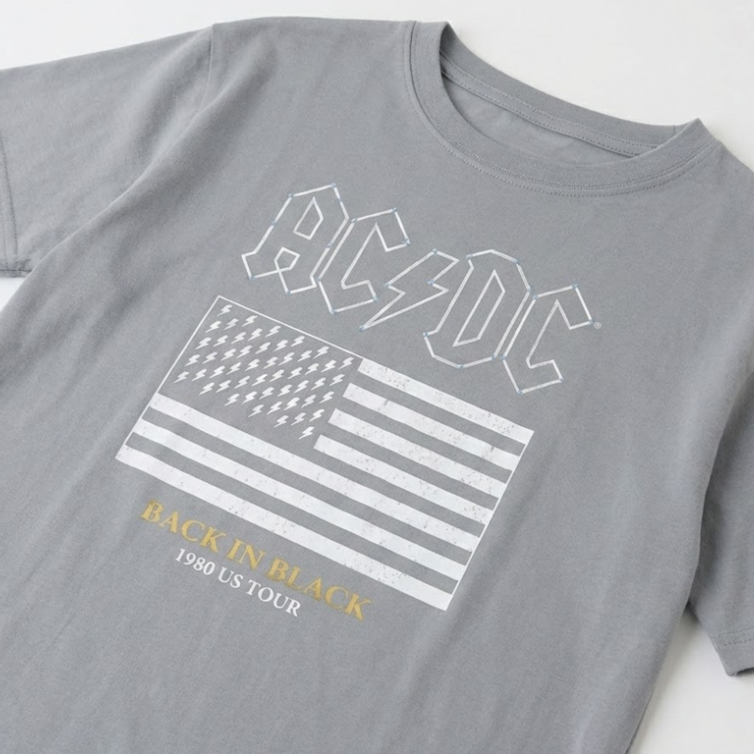 POLERA MANGA CORTA MUJER BANDERA GRIS ACDC - 3
