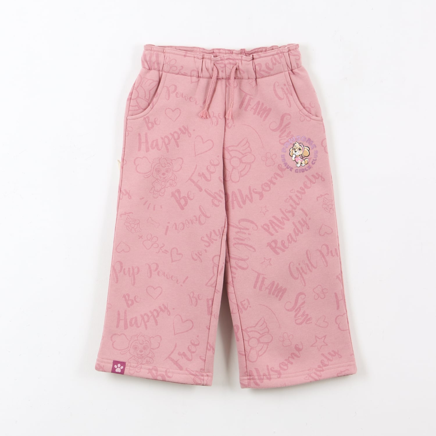 PANTALON DE BUZO NIÑA PALAZZO SKYE ROSADO PAW PATROL - 1