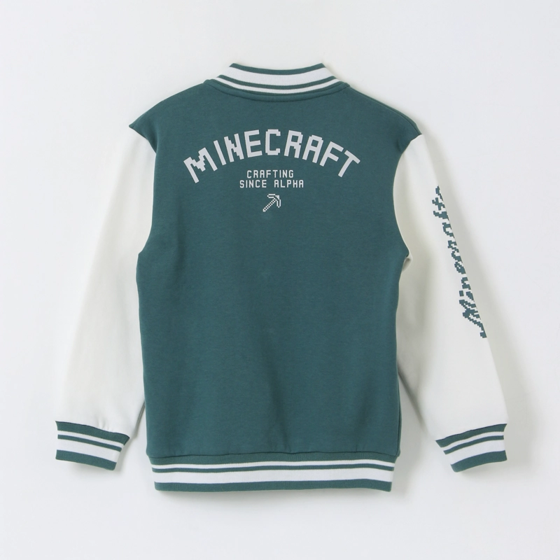 CHAQUETA NIÑO COLLEGE BOMBER EST 09 VERDE MINECRAFT - 2