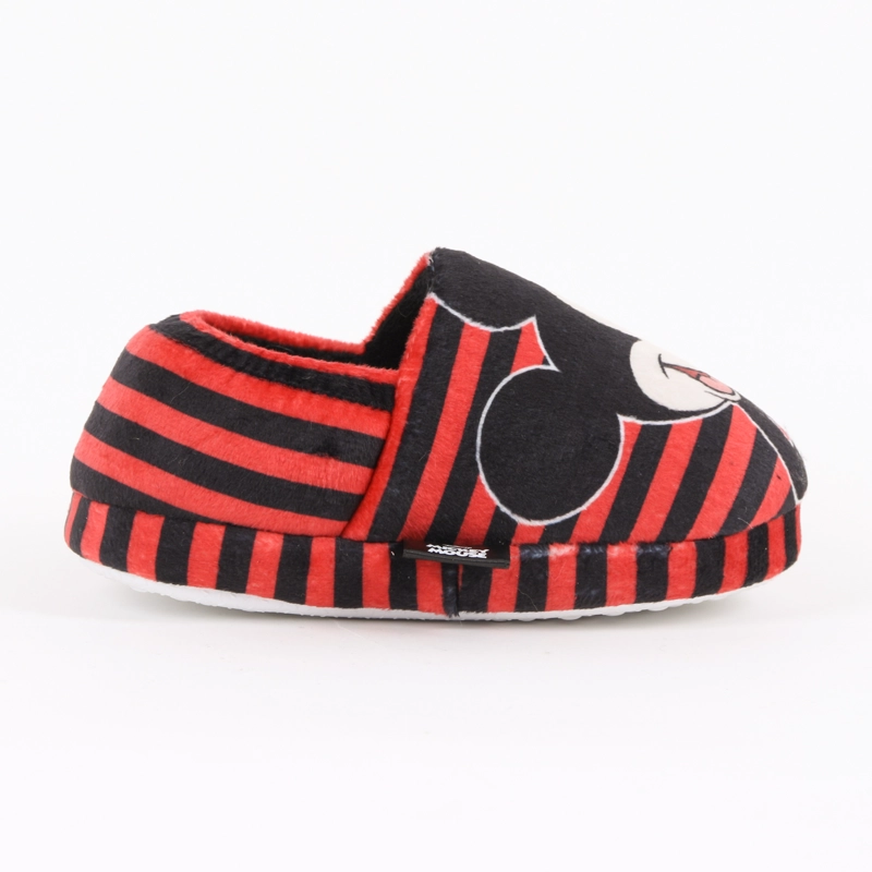PANTUFLA NIÑO RAYAS MICKEY MOUSE ROJO DISNEY - 1