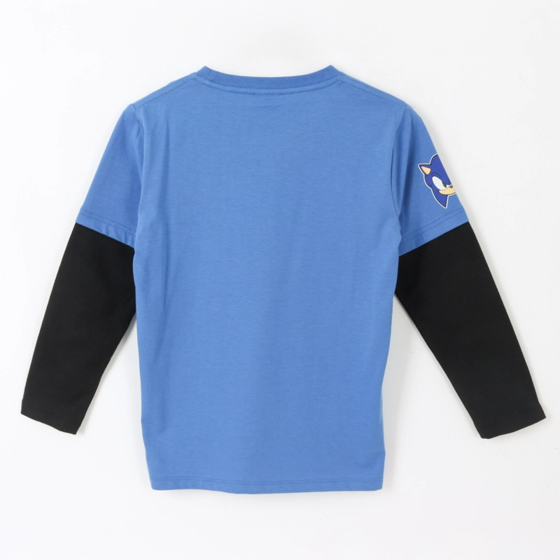 POLERA DOBLE MANGA NIÑO PERSONAJES AZUL SONIC - 2