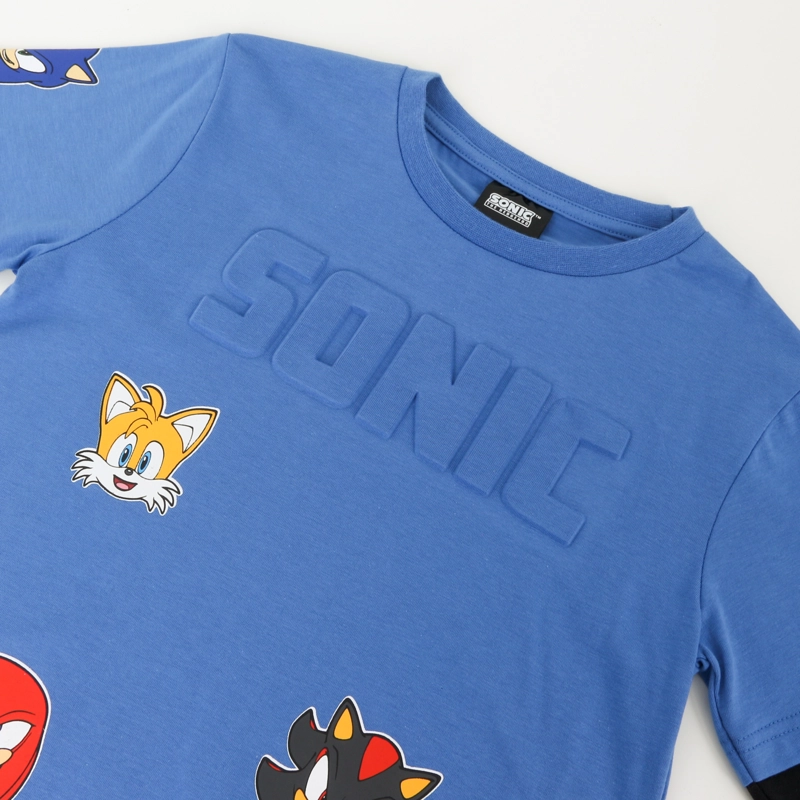 POLERA DOBLE MANGA NIÑO PERSONAJES AZUL SONIC - 3