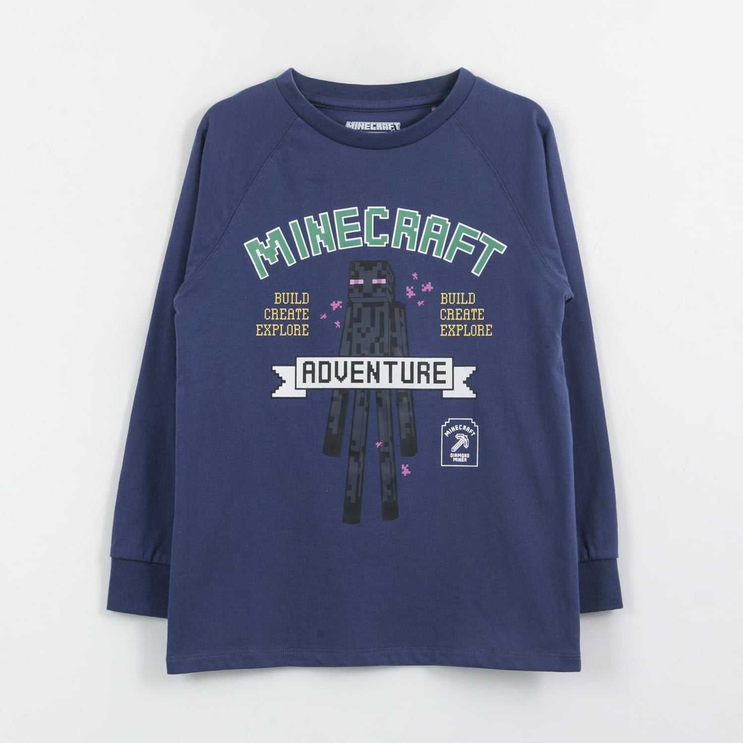 POLERA MANGA LARGA NIÑO ADVENTURE ENDER MAN AZUL MINECRAFT - 1