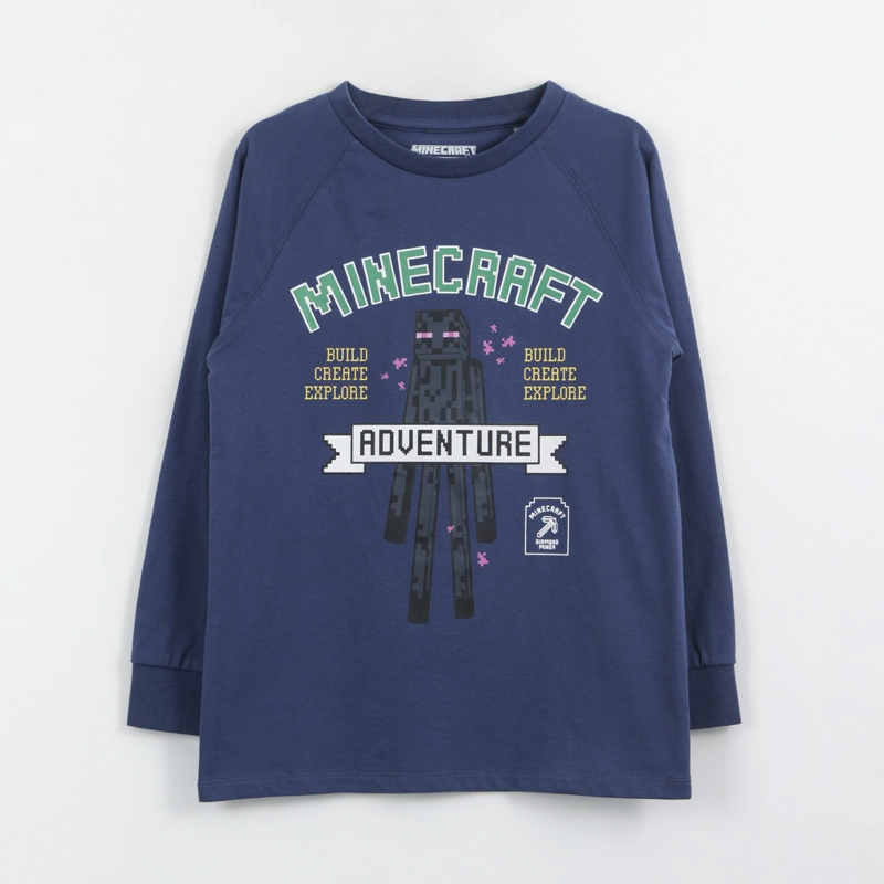 POLERA MANGA LARGA NIÑO ADVENTURE ENDER MAN AZUL MINECRAFT - 1