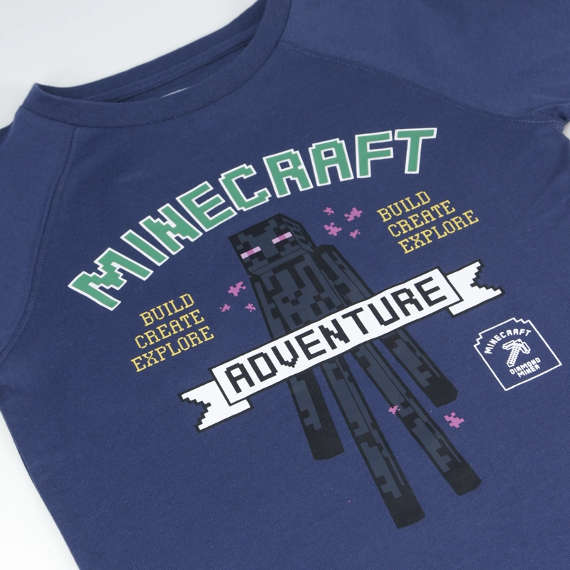 POLERA MANGA LARGA NIÑO ADVENTURE ENDER MAN AZUL MINECRAFT - 3
