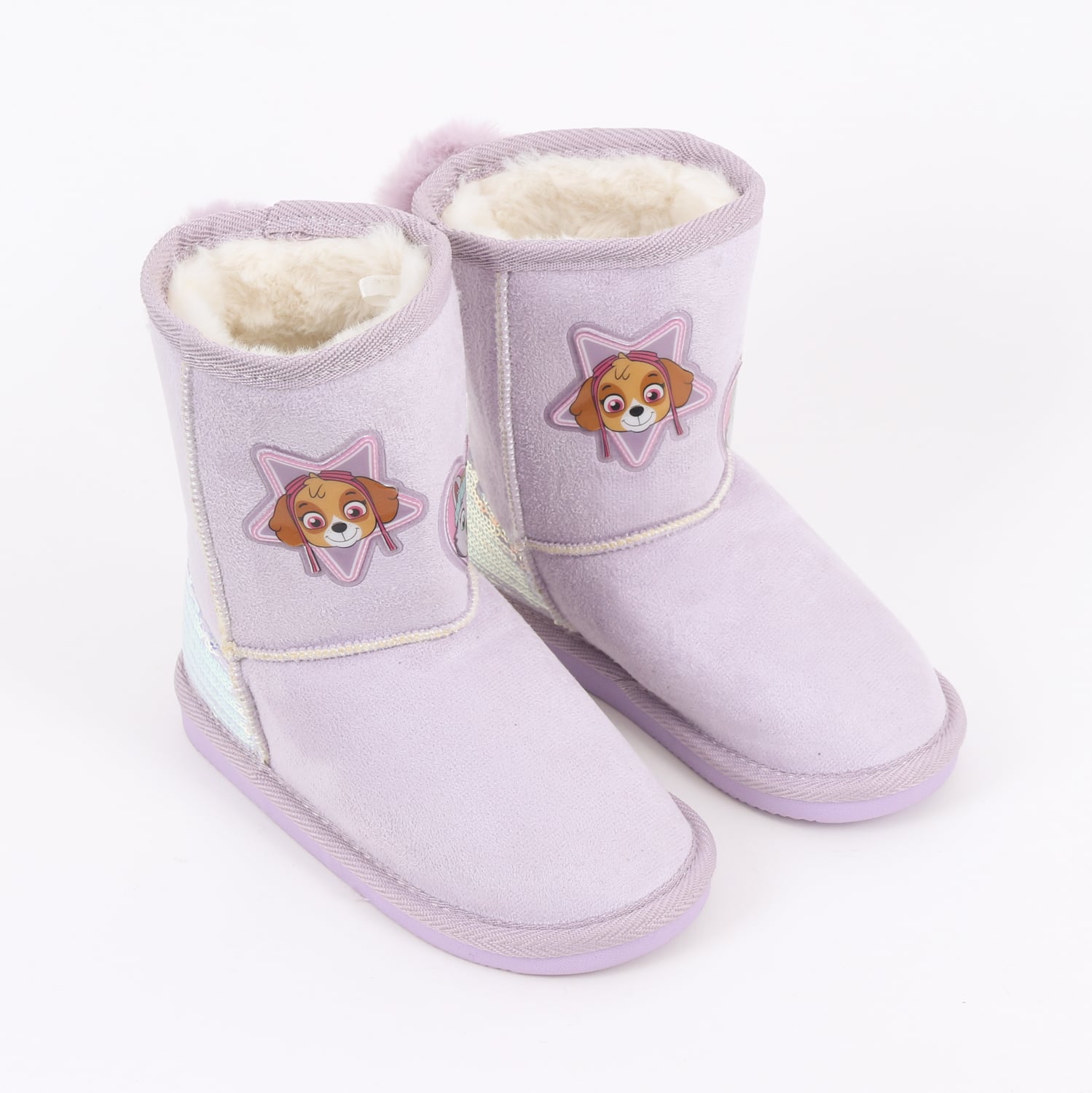 BOTA NIÑA CHIPORRO LENTEJUELAS SKYE MORADO PAW PATROL - 2