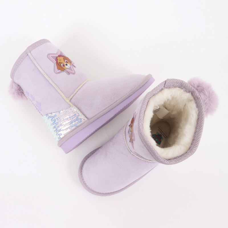BOTA NIÑA CHIPORRO LENTEJUELAS SKYE MORADO PAW PATROL - 4