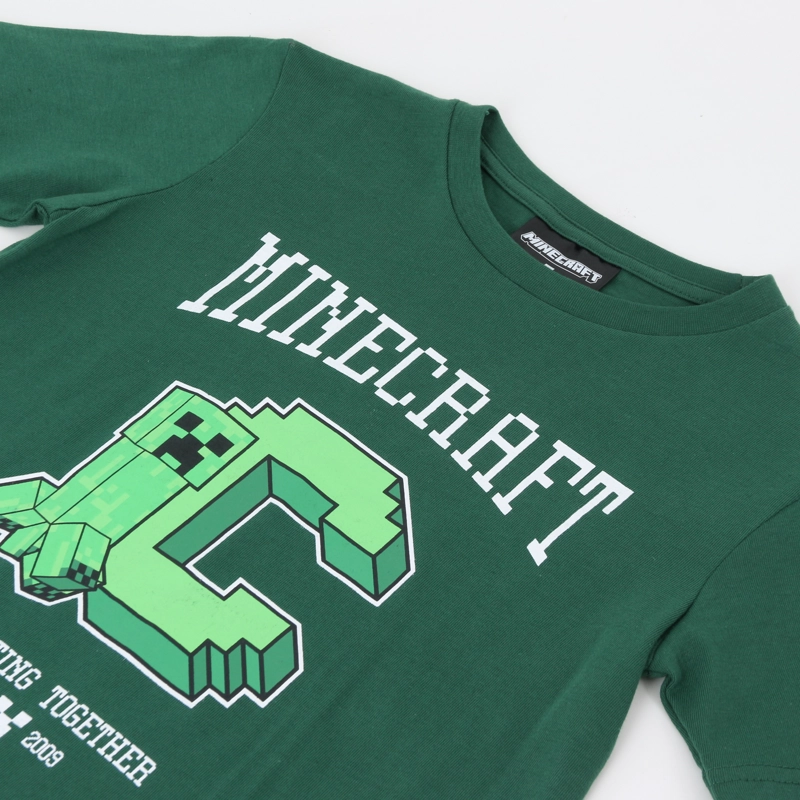 POLERA DOBLE MANGA NIÑO CREEPER VERDE MINECRAFT - 3