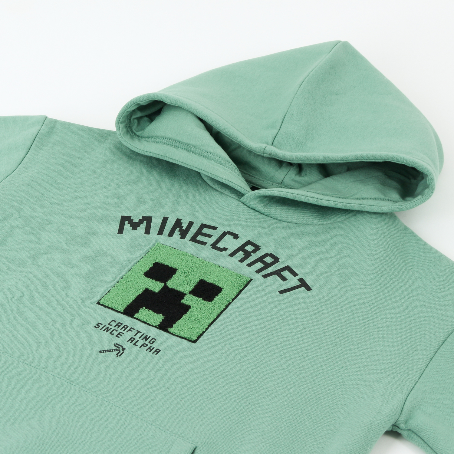 POLERON NIÑO HOODIE CRAFTING SINCE ALPHA VERDE MINECRAFT - 3
