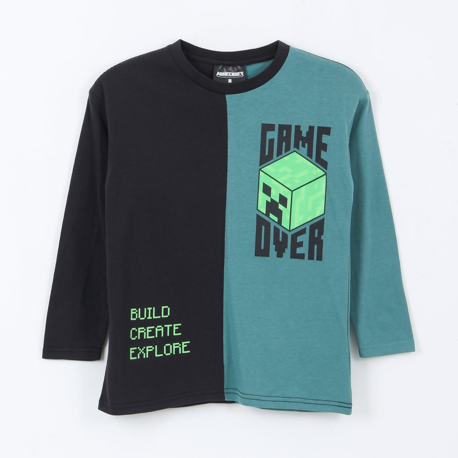 POLERA MANGA LARGA NIÑO GAME OVER NEGRO MINECRAFT - 1