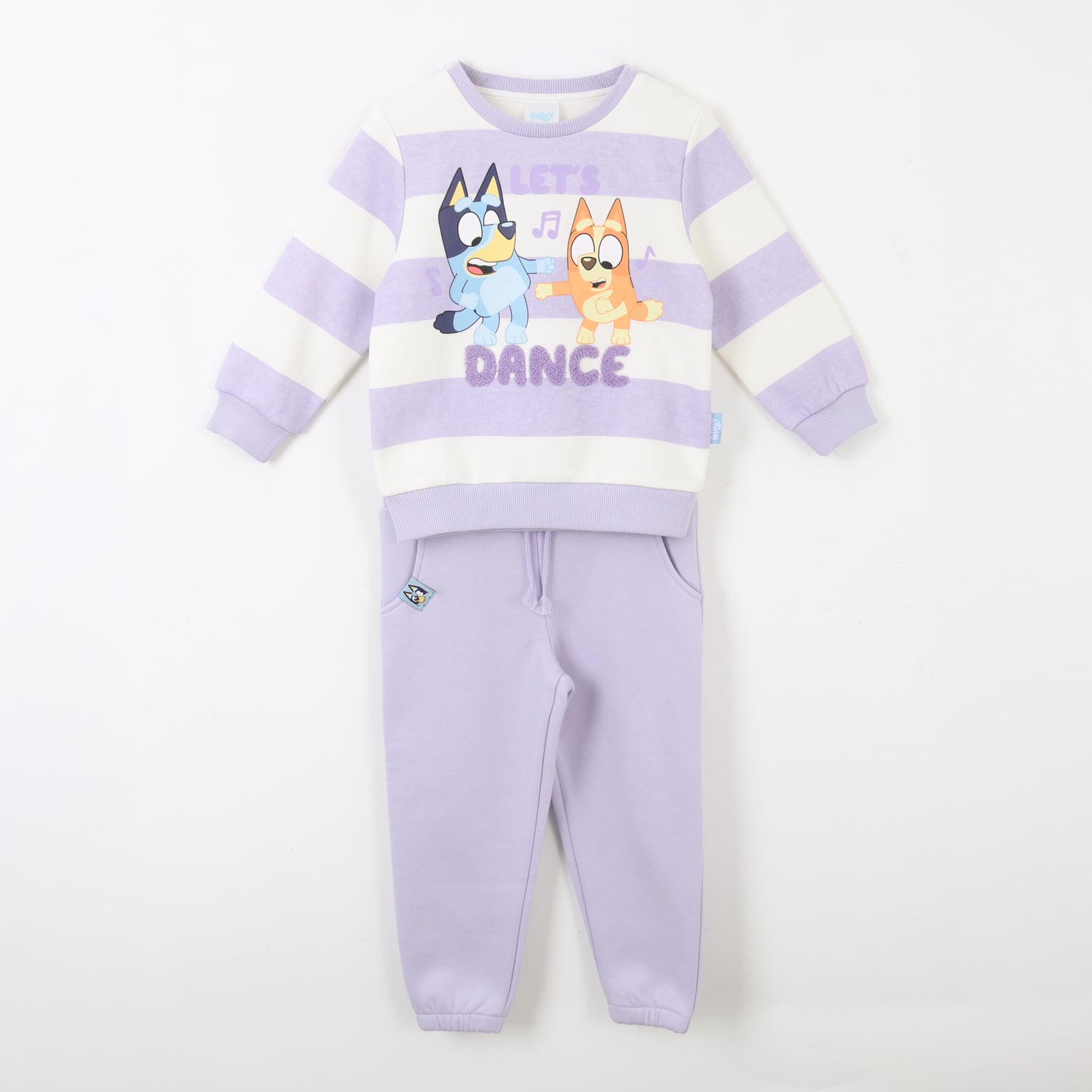 CONJUNTO BUZO NIÑA RAYAS LETS DANCE MORADO BINGO & BLUEY - 1