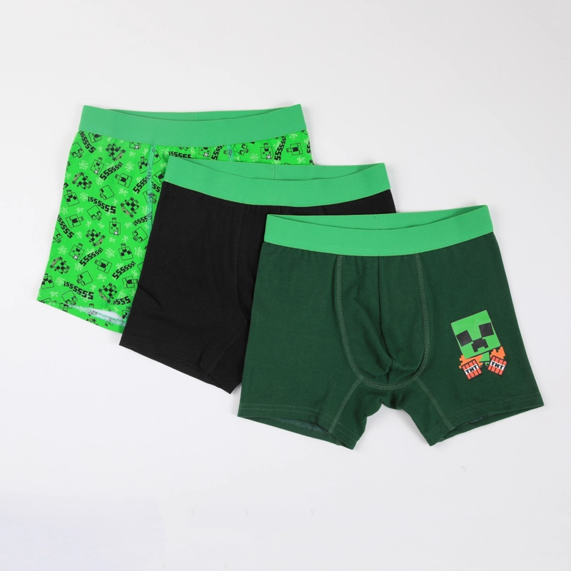 TRIPACK BOXER NIÑO PRINT CREEPERS VERDE MINECRAFT - 1