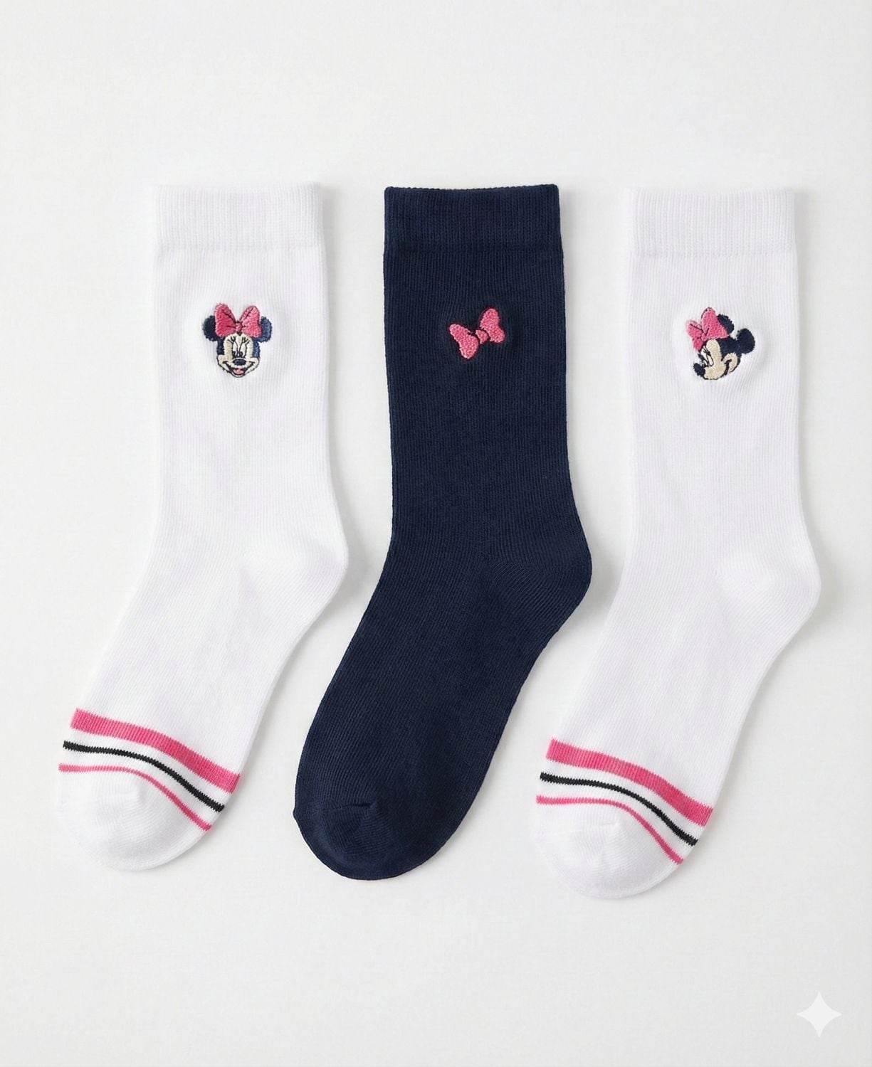 TRIPACK CALCETINES ESCOLARES NIÑA MINNIE MOUSE BLANCO DISNEY - 1