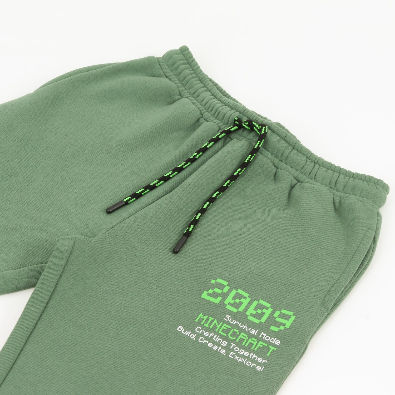 PANTALON DE BUZO NIÑO CARGO VERDE MINECRAFT - 3