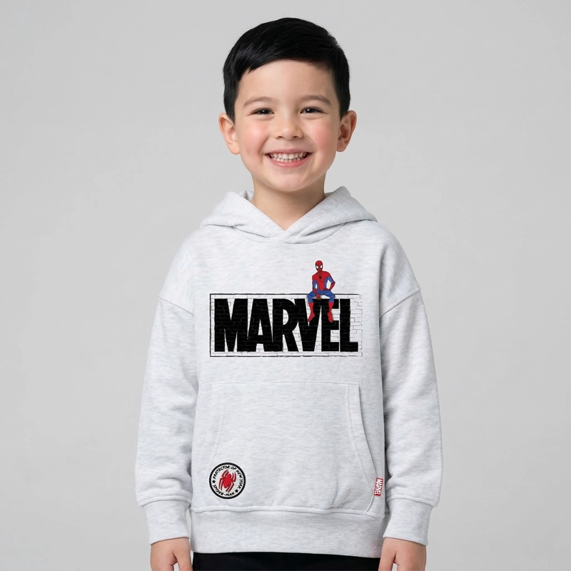 POLERON CERRADO NIÑO HOODIE SPIDERMAN BLANCO MARVEL - 1