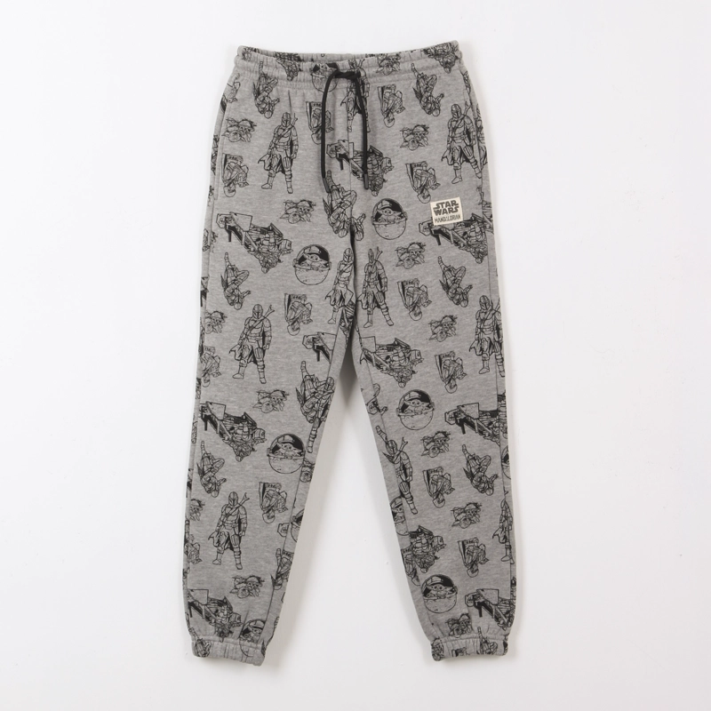 PANTALON DE BUZO FULL PRINT THE MANDALORIAN GRIS STAR WARS - 1