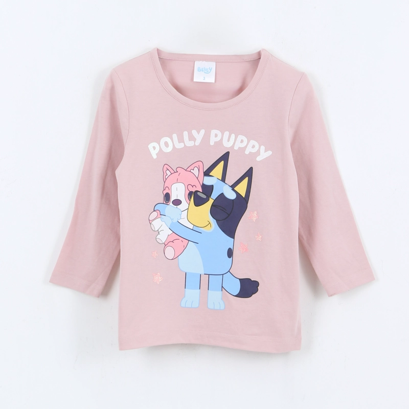POLERA MANGA LARGA NIÑA POLLY PUPPY ROSADO BLUEY - 1