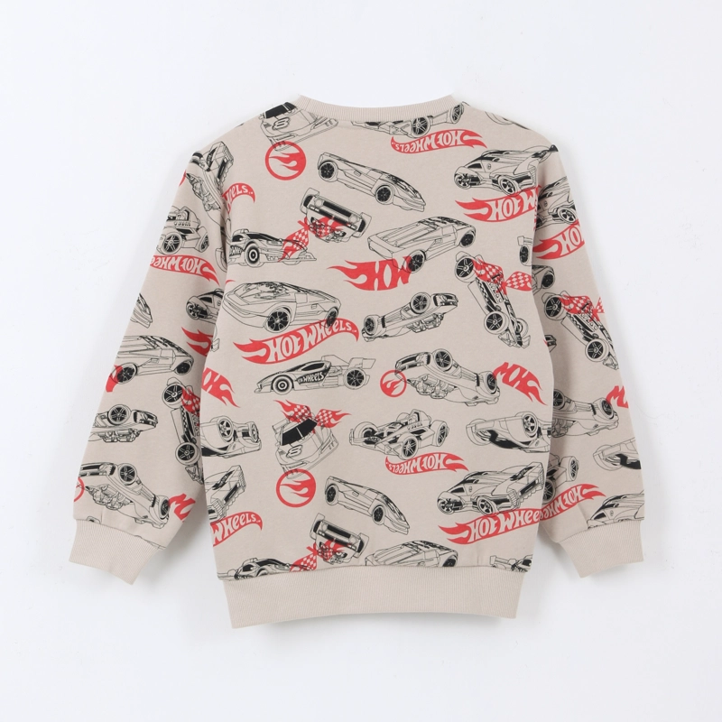 POLERON CERRADO NIÑO FULL PRINT BEIGE HOT WHEELS - 2