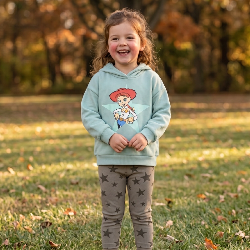 CONJUNTO NIÑA HOODIE JESSIE TOY STORY CELESTE DISNEY - 1