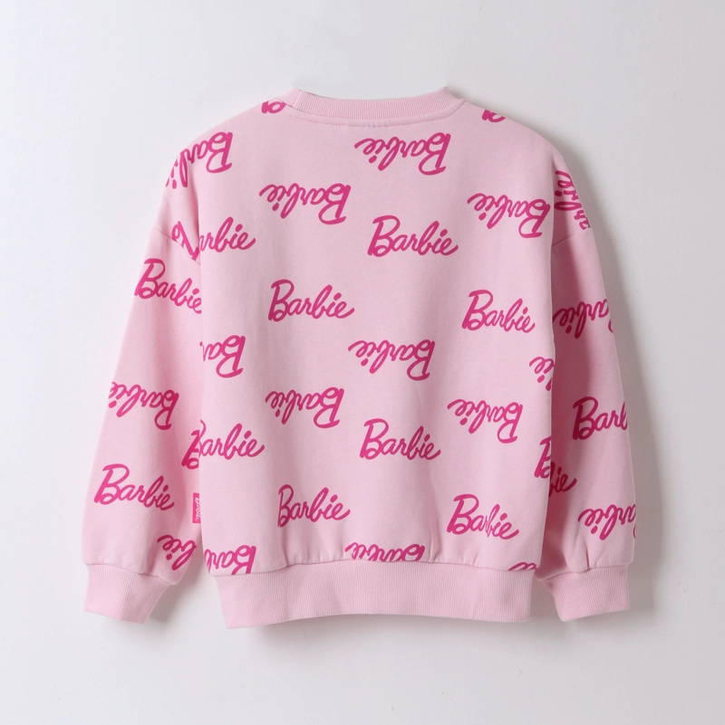 POLERON CERRADO NIÑA FULL PRINT LOGO ROSADO BARBIE - 2