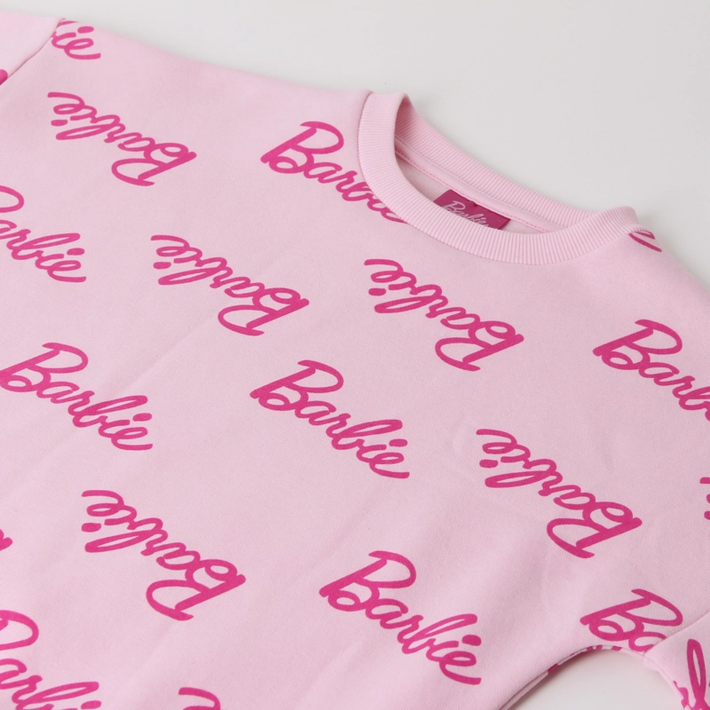 POLERON CERRADO NIÑA FULL PRINT LOGO ROSADO BARBIE - 3