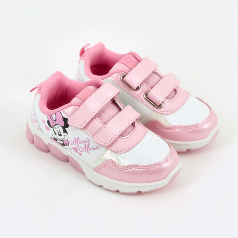 ZAPATILLA LUCES NIÑA CORAZONES MINNIE ROSADO DISNEY - 2