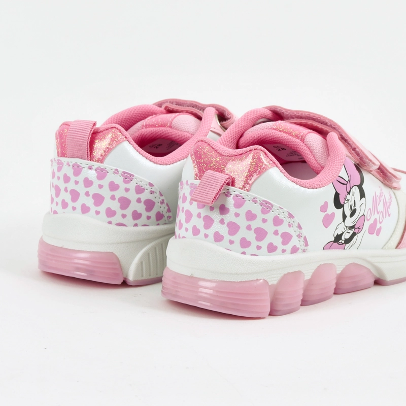 ZAPATILLA LUCES NIÑA CORAZONES MINNIE ROSADO DISNEY - 3