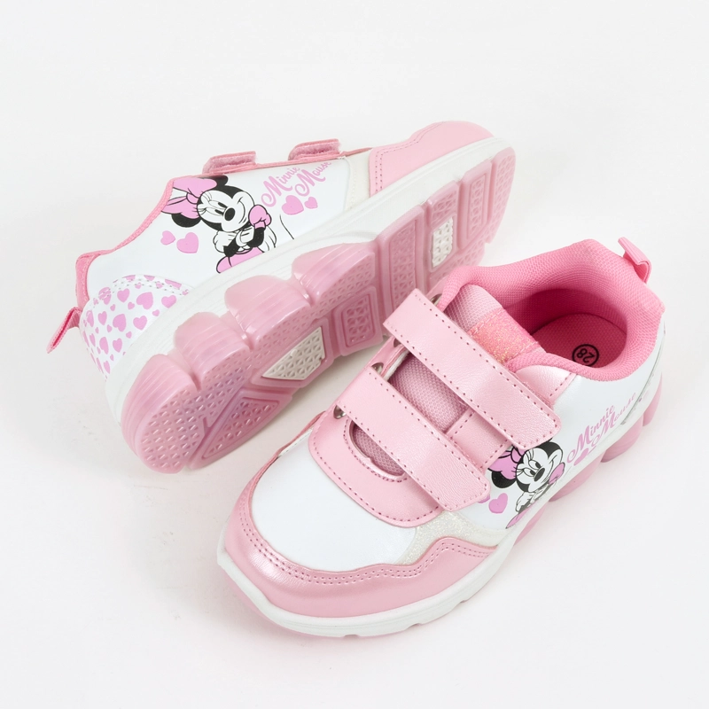 ZAPATILLA LUCES NIÑA CORAZONES MINNIE ROSADO DISNEY - 4