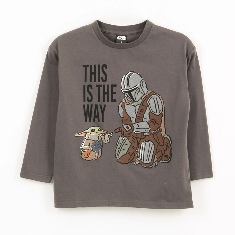 POLERA MANGA LARGA NIÑO THE MANDALORIAN GRIS STAR WARS - 1