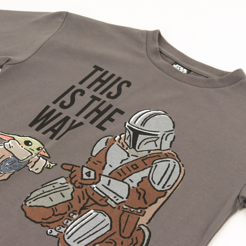 POLERA MANGA LARGA NIÑO THE MANDALORIAN GRIS STAR WARS - 3