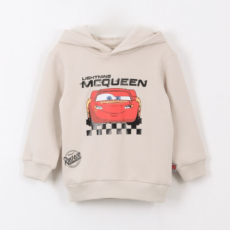 POLERÓN DISNEY CERRADO NIÑO HOODIE RAYO MCQUEEN CARS BEIGE - 1