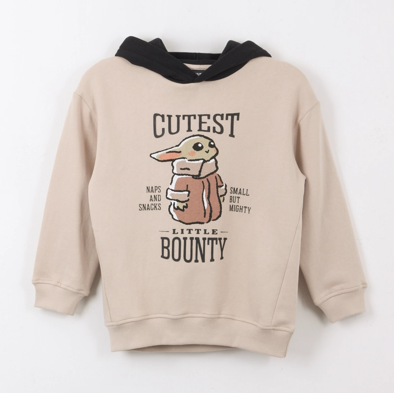 POLERON CERRADO NIÑO HOODIE CUTEST BOUNTY BEIGE STAR WARS - 1