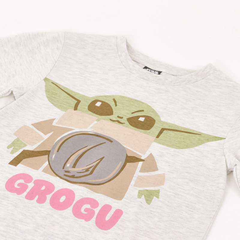 POLERA MANGA LARGA NIÑA GROGU GRIS STAR WARS - 3