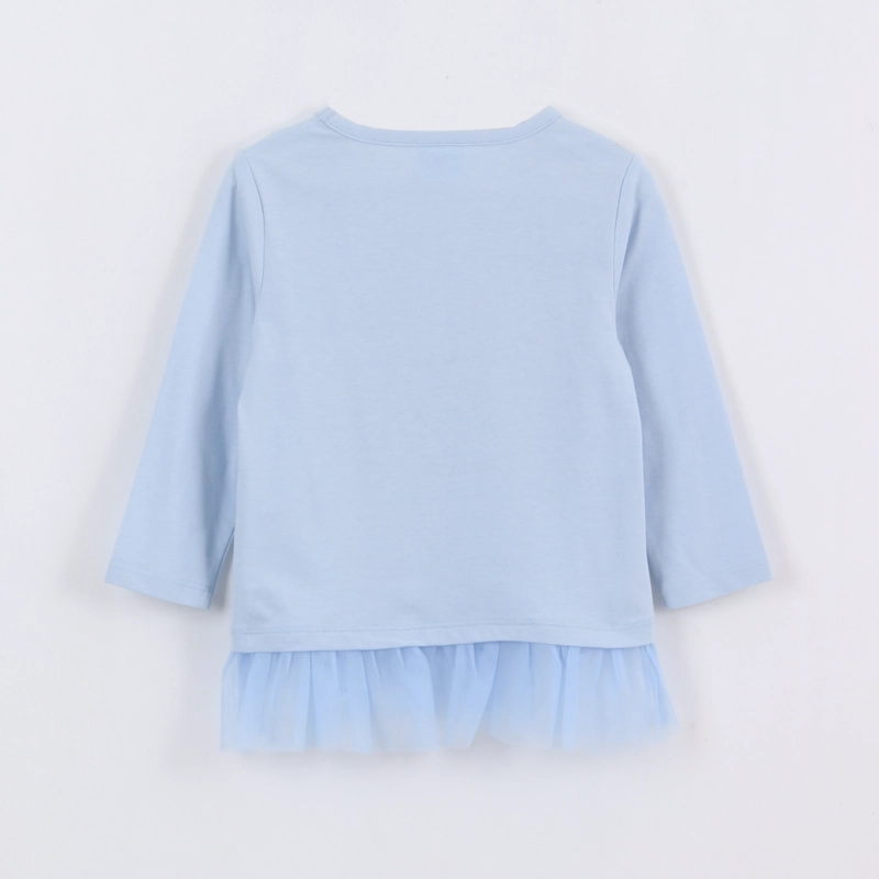 POLERA MANGA LARGA NIÑA ELSA & ANNA FROZEN CELESTE DISNEY - 2