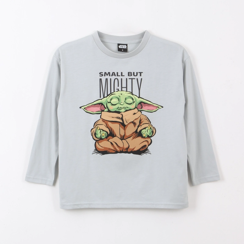 POLERA MANGA LARGA NIÑO SMALL BUT MIGHTY GRIS STAR WARS - 1