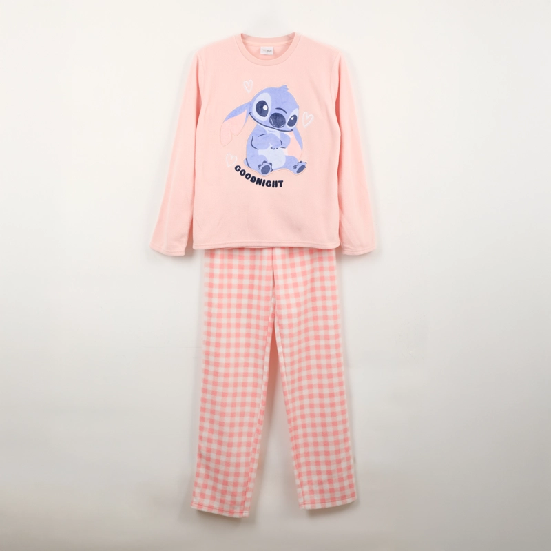 PIJAMA MANGA LARGA NIÑA GOODNIGHT LILO & STITCH ROSA DISNEY - 1