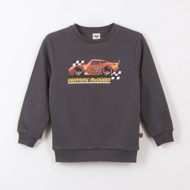 POLERON CERRADO NIÑO RAYO MCQUEEN CARS GRIS DISNEY - 1