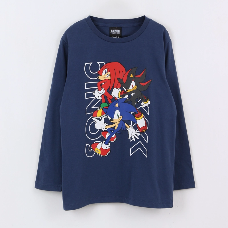POLERA MANGA LARGA NIÑO PERSONAJES AZUL SONIC - 1