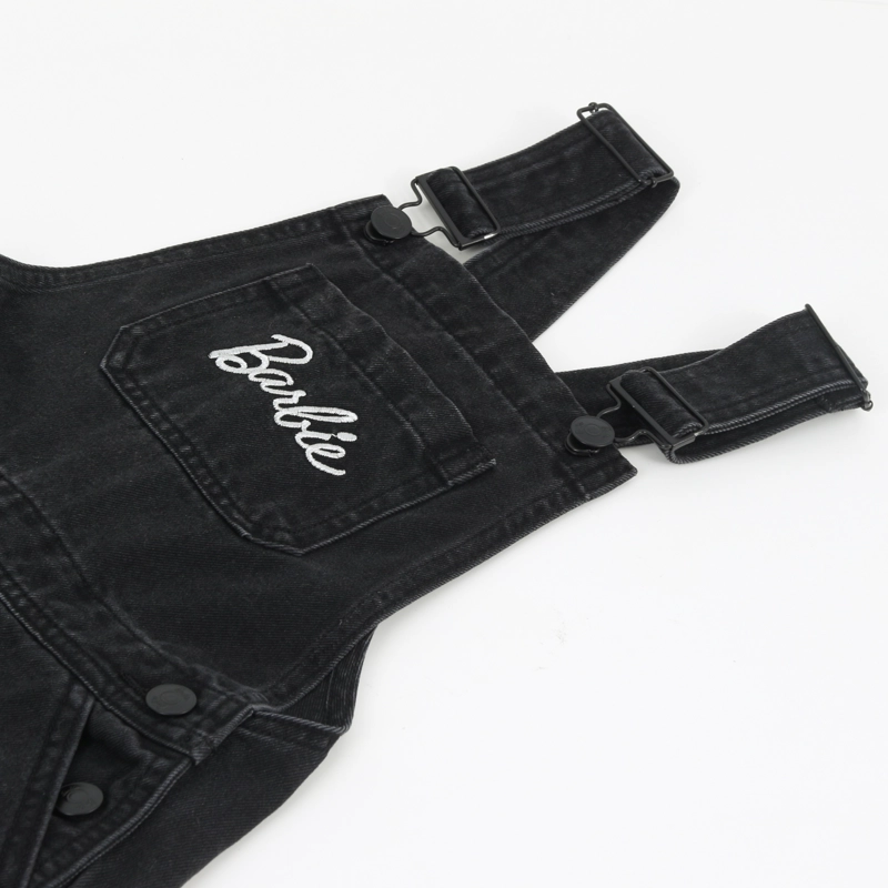 JARDINERA NIÑA DENIM NEGRO LOGO BARBIE - 3