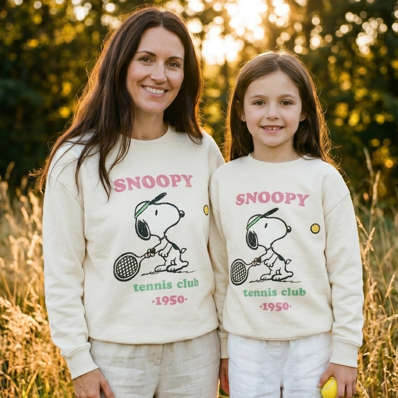 POLERON CERRADO MUJER TENIS BLANCO SNOOPY - 1