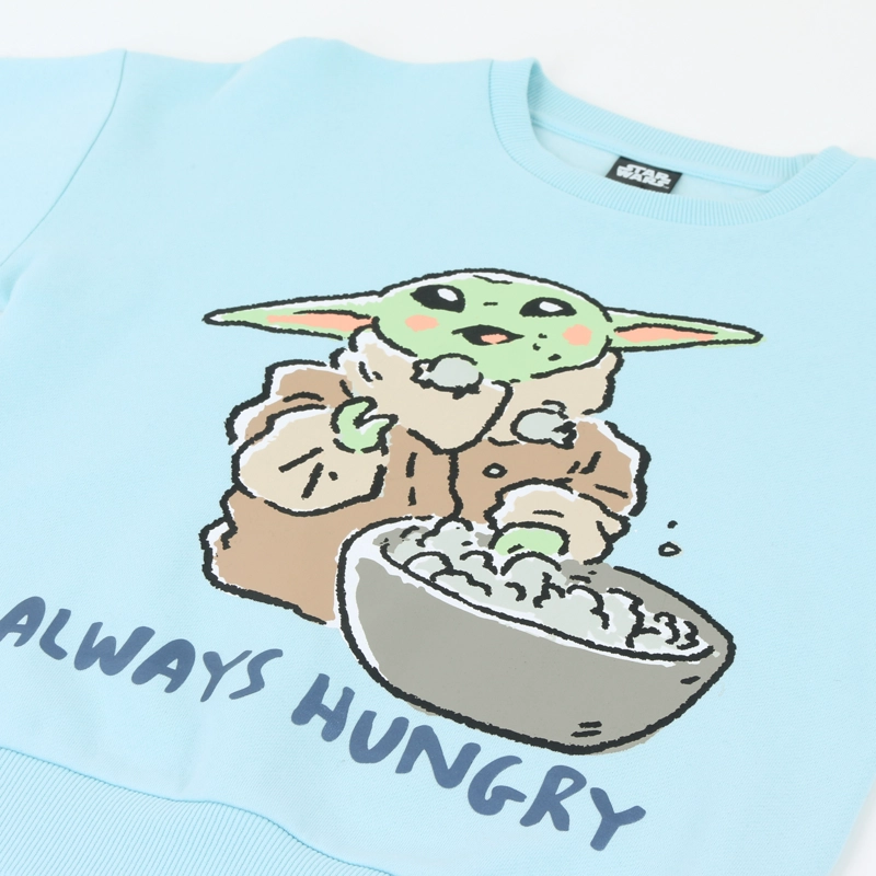 POLERON CERRADO NIÑA GROGU HUNGRY CELESTE STAR WARS - 3
