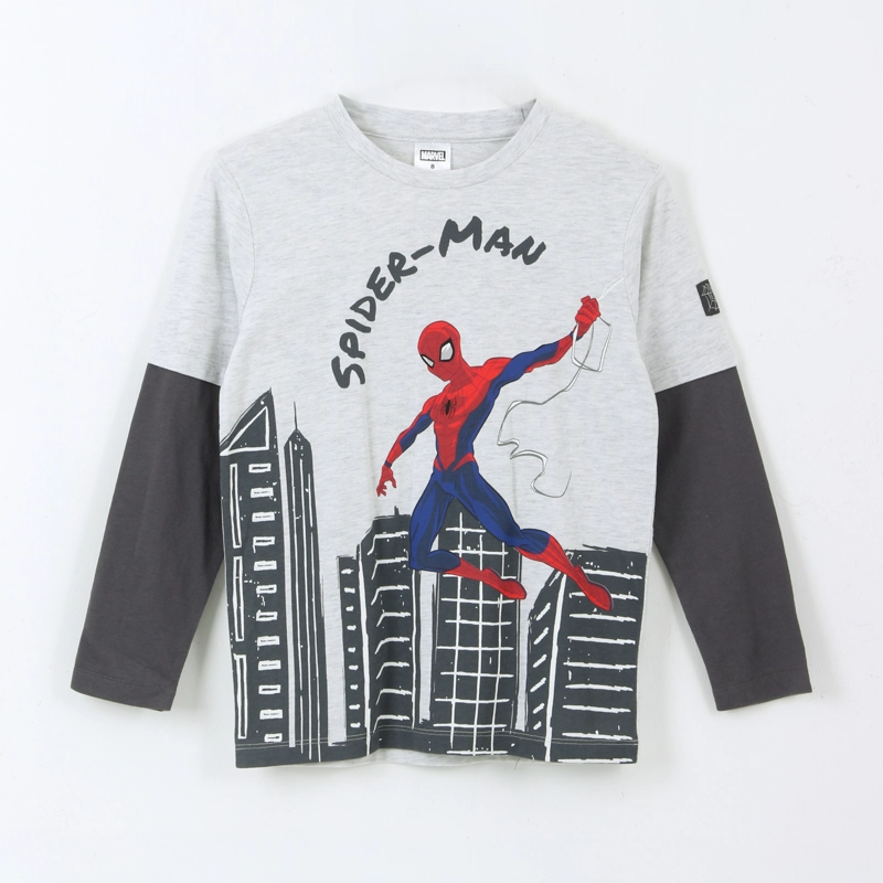 POLERA DOBLE MANGA NIÑO JUMPING SPIDERMAN BLANCO MARVEL - 1