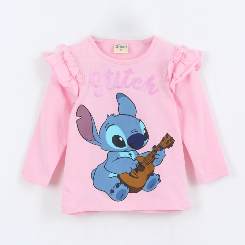 POLERA MANGA LARGA NIÑA VUELOS LILO & STITCH ROSADO DISNEY - 1