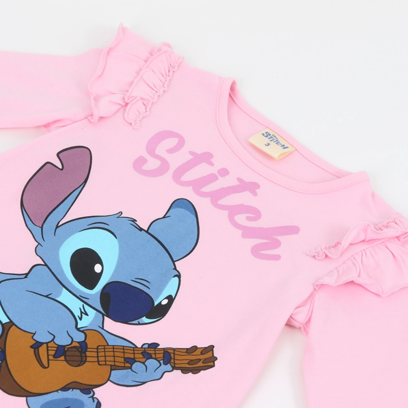 POLERA MANGA LARGA NIÑA VUELOS LILO & STITCH ROSADO DISNEY - 3