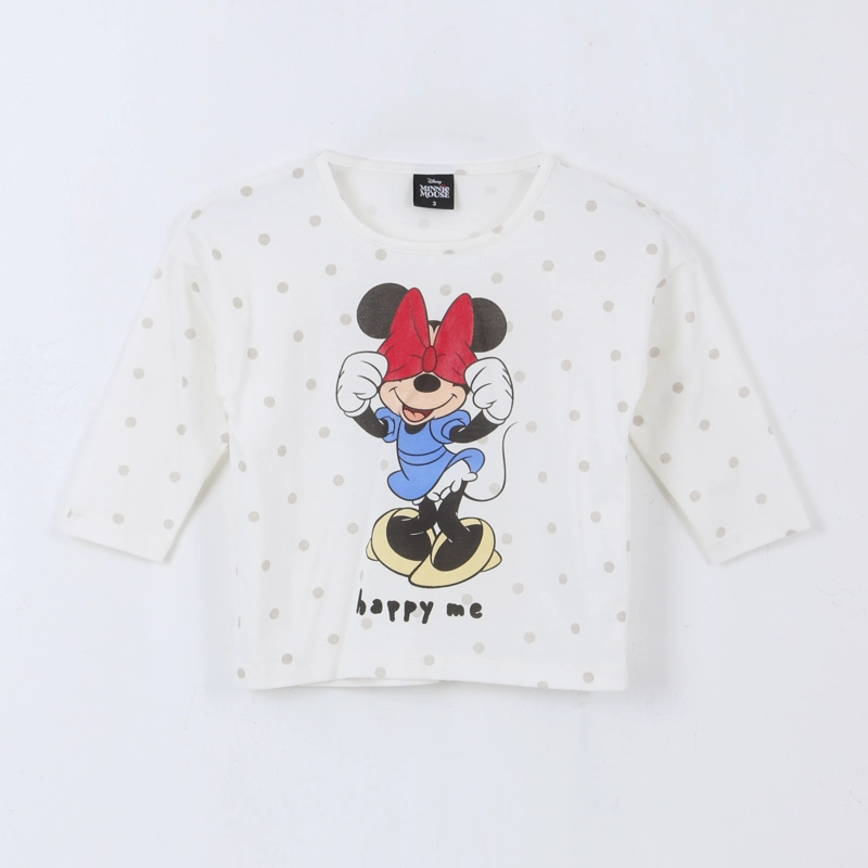 POLERA MANGA LARGA NIÑA MOÑO MINNIE BLANCO DISNEY - 1
