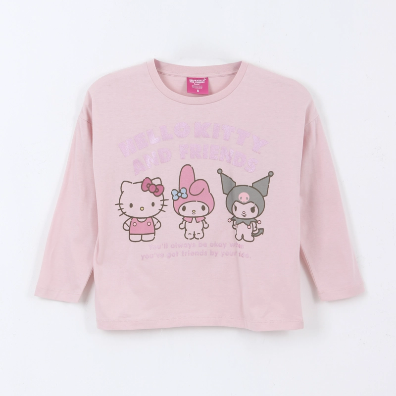 POLERA MANGA LARGA NIÑA  FRIENDS ROSADO HELLO KITTY - 1